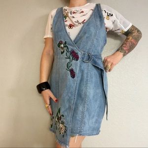 H&M Coachella Collection Denim Jean Dress Wrap blu